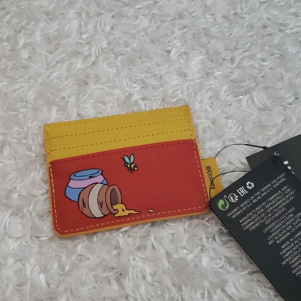 Loungefly Winnie the Pooh Fuzzy mini backpack and cardholder
